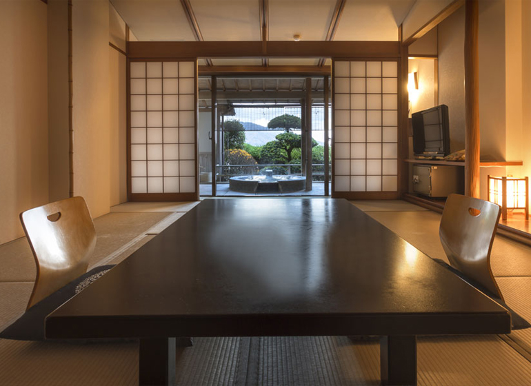 Japanese-style room with an open-air bath