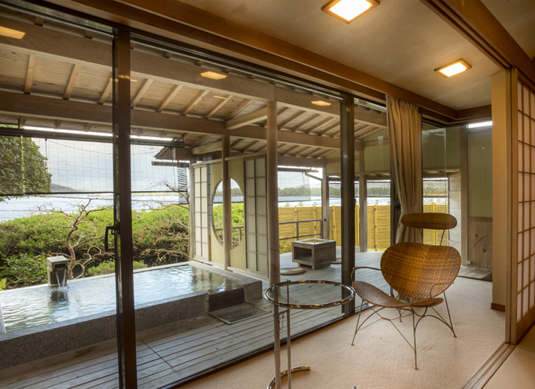 Japanese-style room with an open-air bath